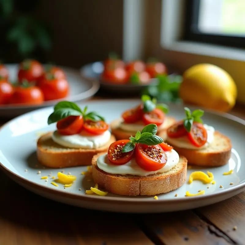 Bruschetta de Tomate Confitado y Burrata: Receta Italiana para Aperitivo Rápido