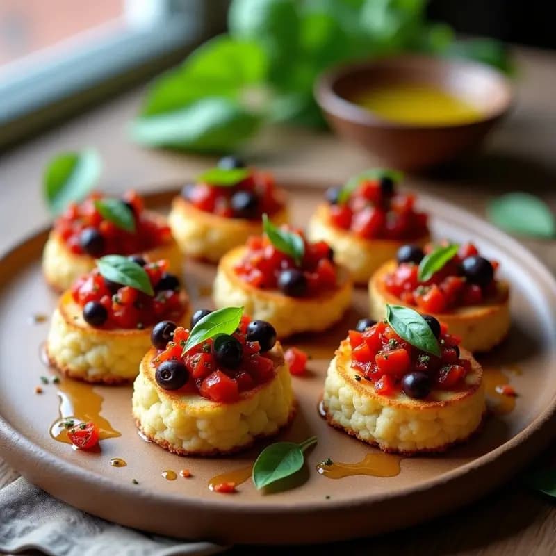 Bruschetta de Tomate Seco y Aceitunas Kalamata: Aperitivo Italiano Keto Sin Pan Tradicional