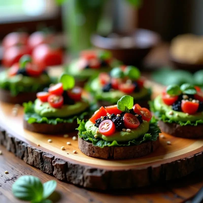 Bruschettas de Aguacate y Caviar de Berenjena: Receta Italiana Vegana y Sin Pan Tradicional
