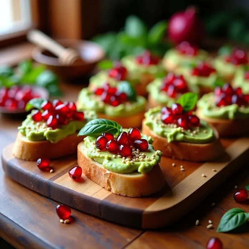 Bruschettas de Aguacate y Granos de Granada: Receta Italiana Viral para Fiestas