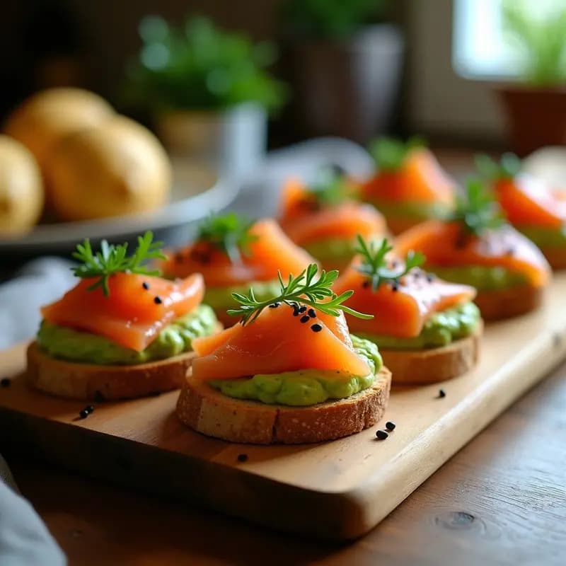 Bruschettas de Aguacate y Salmón Ahumado con Eneldo: Receta Italiana Keto