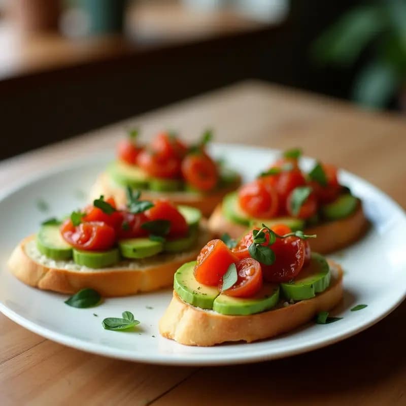 Bruschettas de Aguacate y Tomates Secos: Aperitivo Mediterráneo Sin Gluten en Airfryer