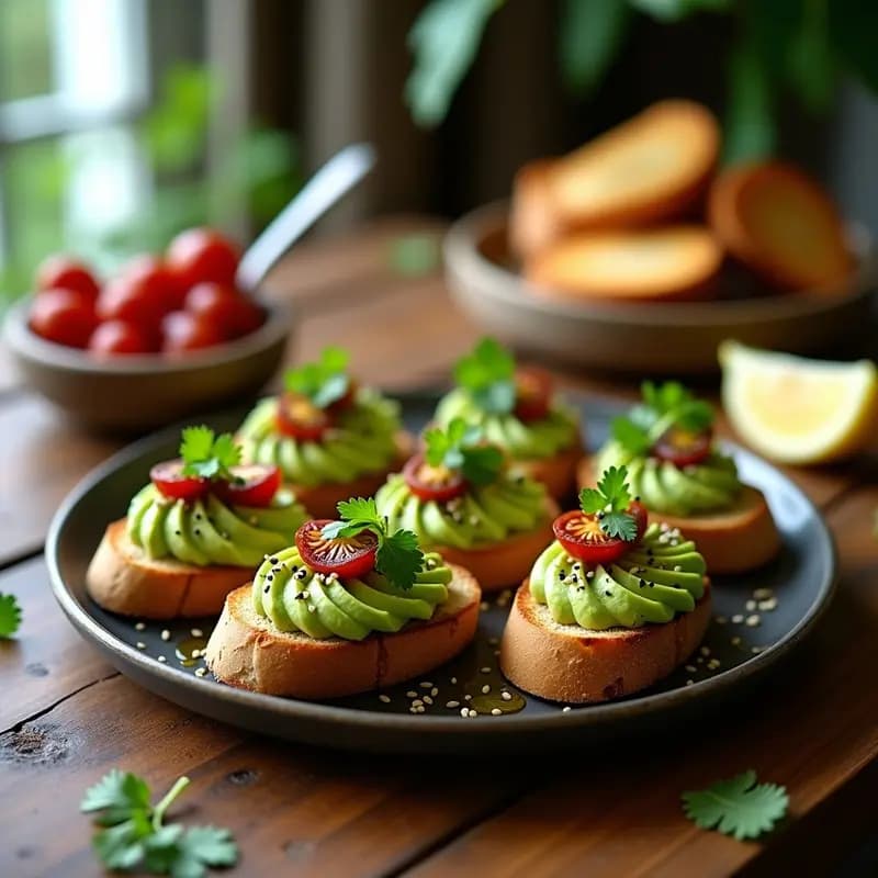 Bruschettas de Aguacate y Tomates Secos: Entrante Italiano Sin Gluten y Sin Lactosa