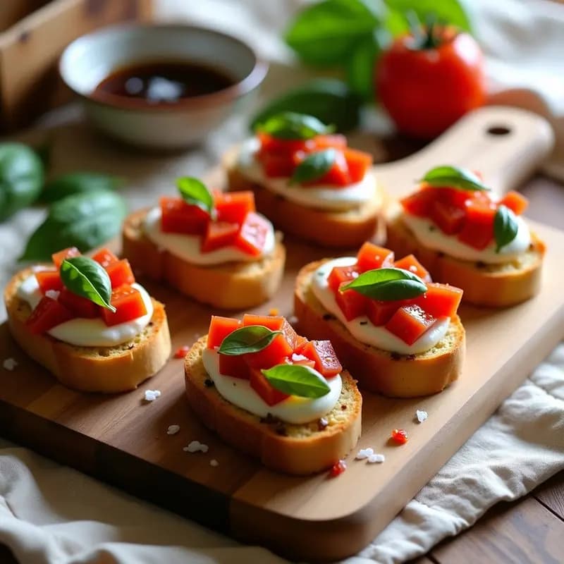 Bruschettas de Pan de Ajo con Tomate y Burrata: Receta Italiana para Aperitivo