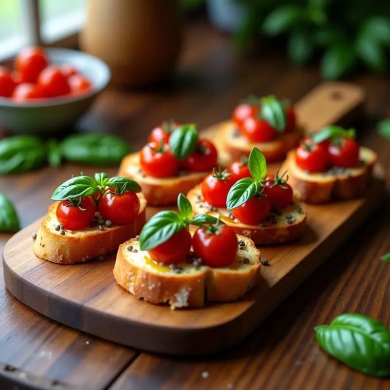 Bruschettas de Pan de Algarroba y Tomate Confitado: Entrante Italiano Sin Gluten