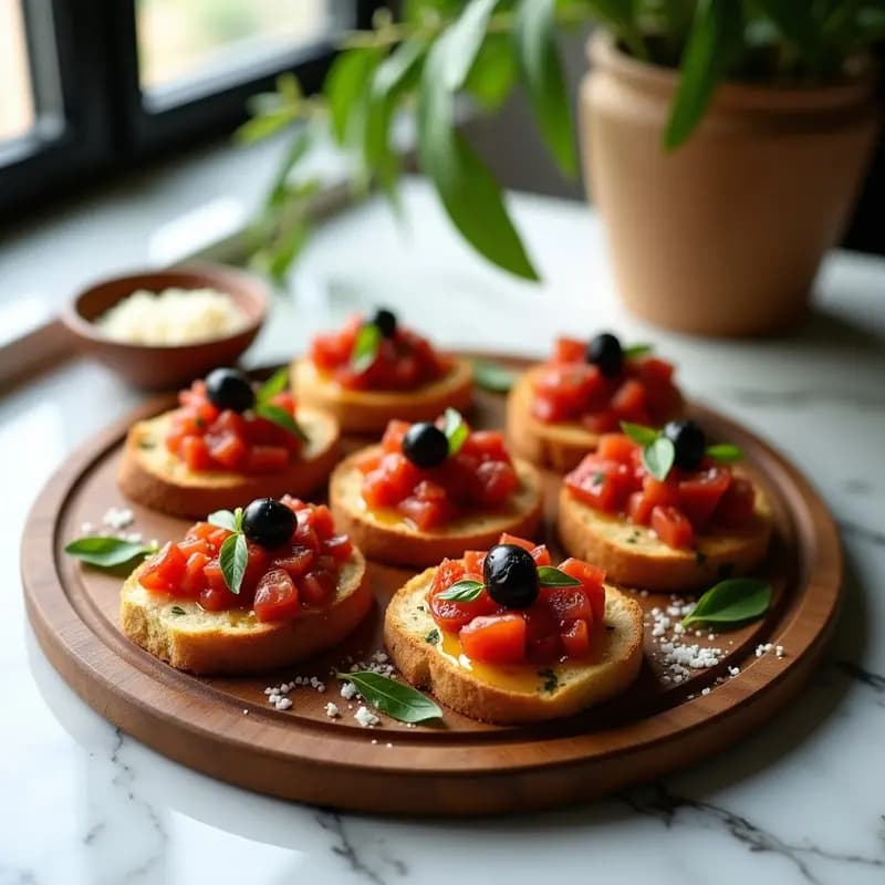 Bruschettas de Pan de Almidón de Tapioca y Tomate Seco: Entrante Italiano Keto