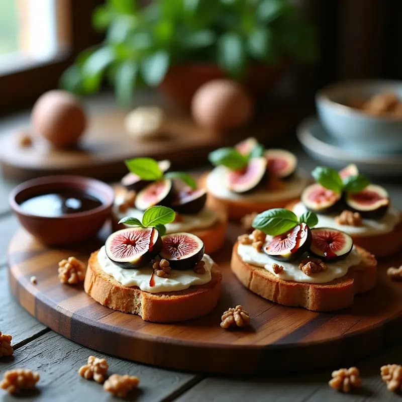 Bruschettas de Buratta y Higos: Receta Italiana Gourmet con Reducción de Vinagre Balsámico