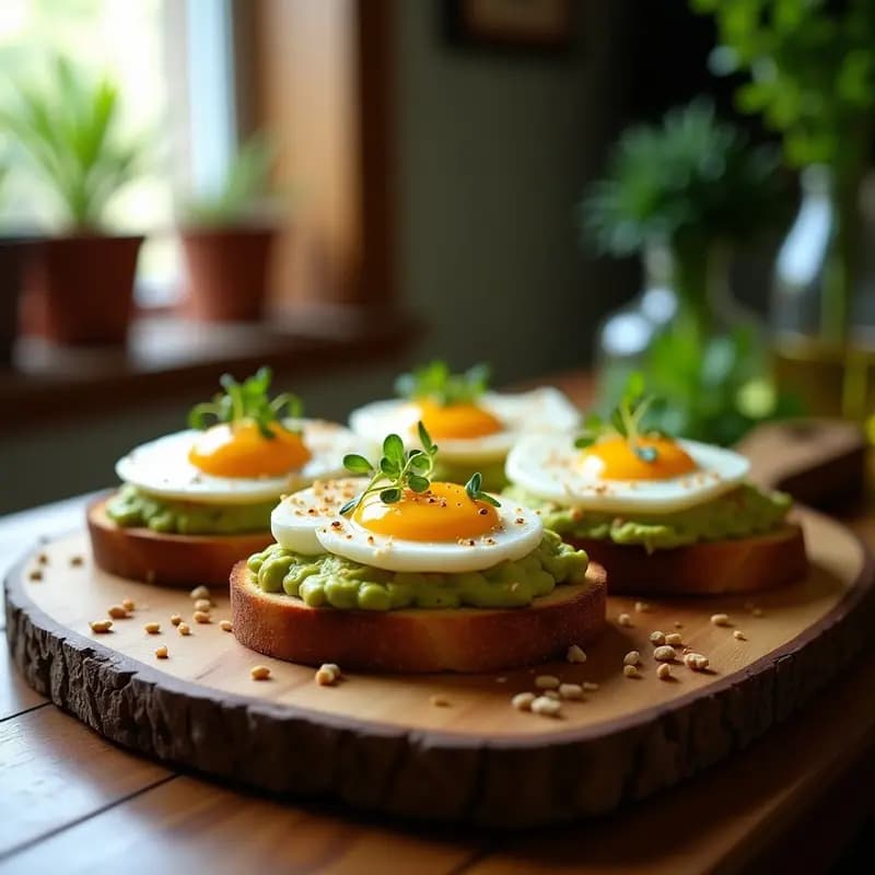 Bruschettas de Pan de Centeno con Aguacate y Huevo Poché: Receta Italiana Proteica