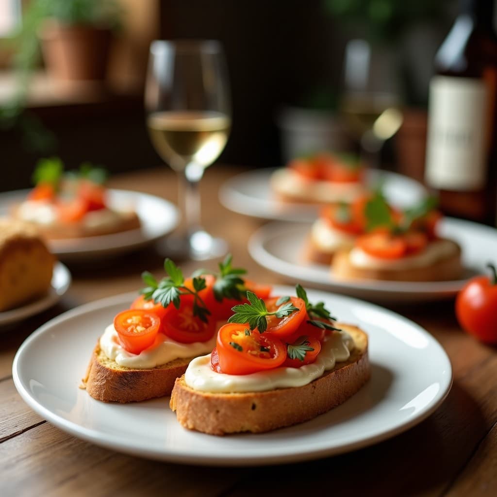 Bruschettas de Pan de Centeno con Crema de Anchoas y Pimientos Asados: Aperitivo Mediterráneo en Airfryer