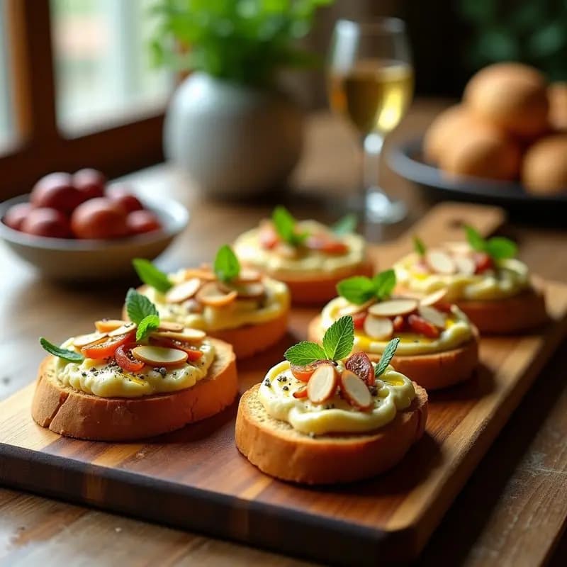 Bruschettas de Pan de Centeno con Crema de Αλμυρά (Queso Salado) y Tomates Sun-Dried: Aperitivo Griego Keto