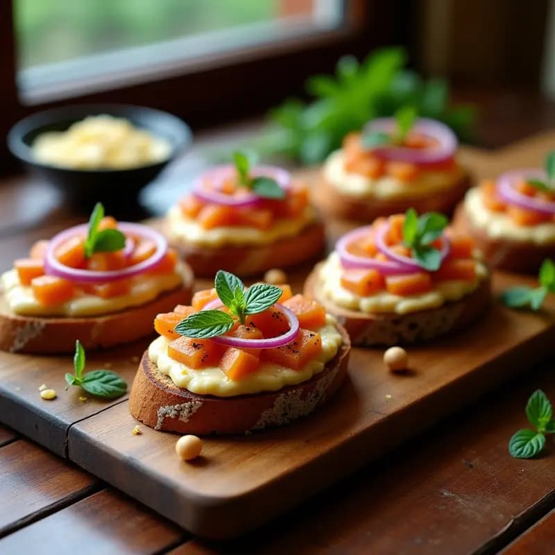 Bruschettas de Pan de Centeno con Puré de Garbanzos y Anchoas: Receta Italiana Sin Lactosa y Rápida