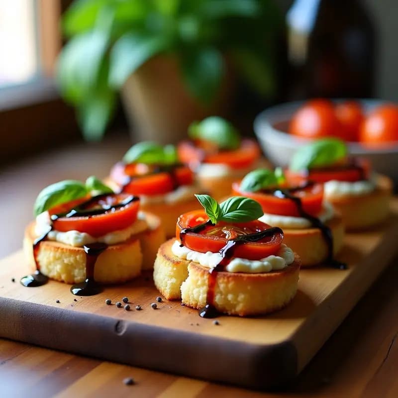 Bruschettas de Pan de Coliflor con Tomate Confitado y Queso de Almendras: Aperitivo Keto Gourmet