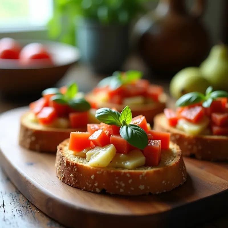 Bruschettas de Higado de Alcachofa y Tomate: Entrante Italiano Keto y Sin Gluten