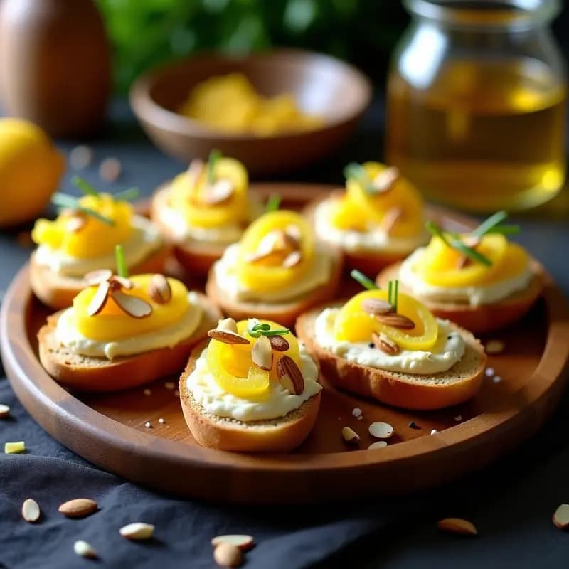 Bruschettas de Higado de Bacalao y Limón Confitado: Aperitivo Italiano Gourmet en 10 Minutos