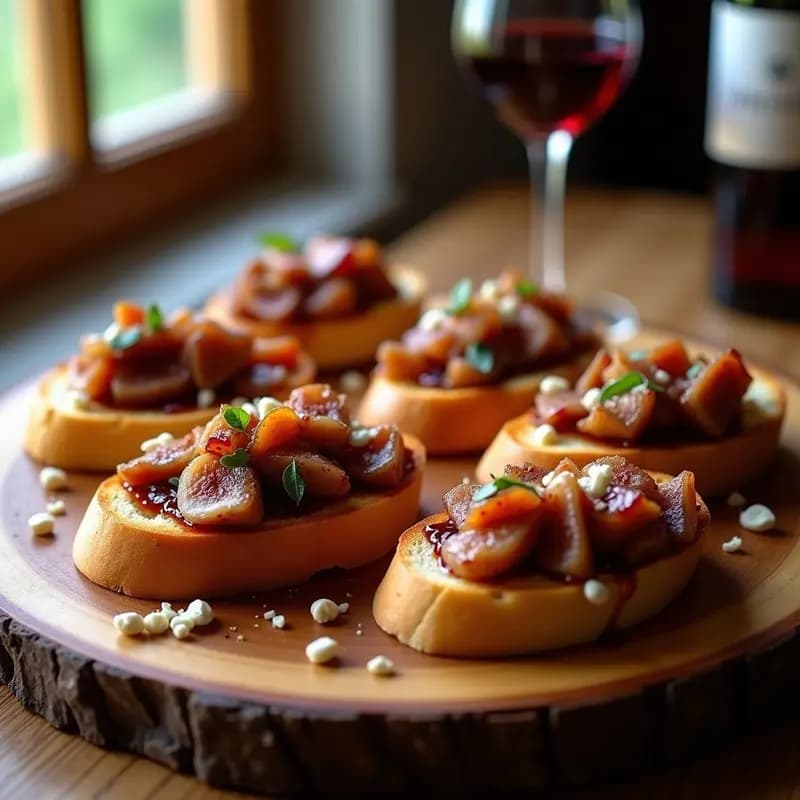 Bruschettas de Higado de Pollo con Panceta y Mermelada de Higos: Entrante Italiano Gourmet