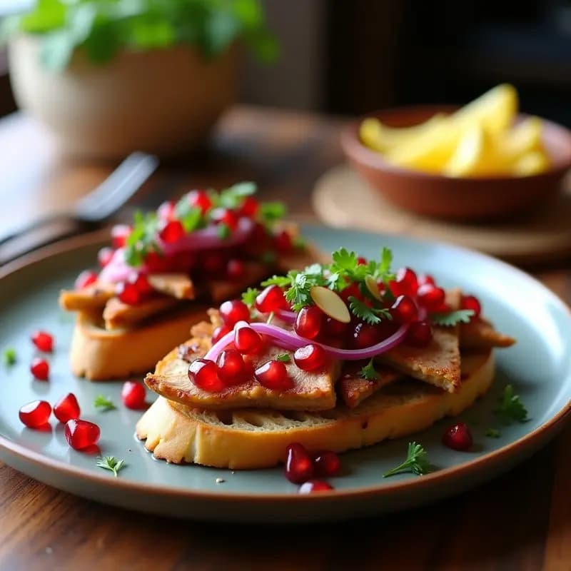 Bruschettas de Higado de Pollo con Vinagreta de Granado: Entrante Armenio Gourmet