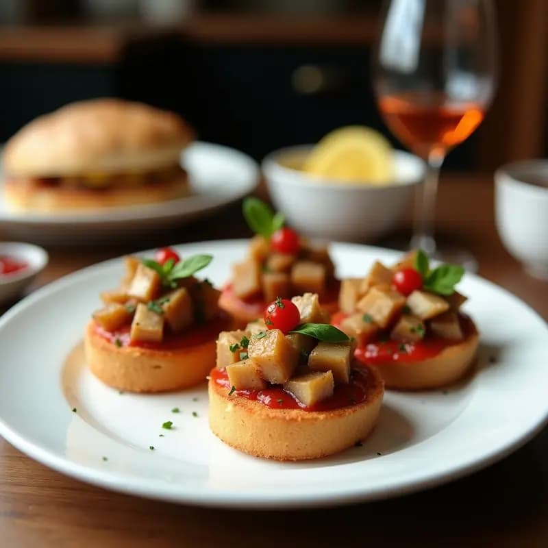 Bruschettas de Higado de Res y Cebolla Morada: Aperitivo Italiano Gourmet con Toque Ácido