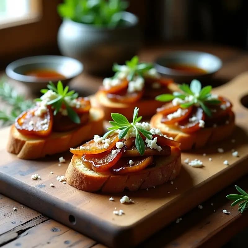Bruschettas de Higados de Pollo y Cebolla Caramelizada: Receta Italiana de Alta Cocina en 25 Minutos