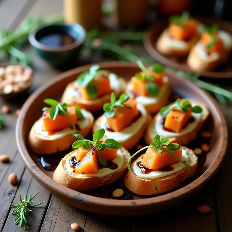 Bruschettas de Higera y Queso de Burro con Reducción de Módica: Aperitivo Siciliano Gourmet