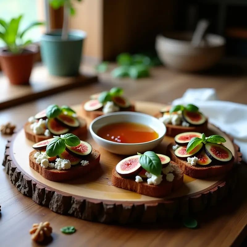 Bruschettas de Higo y Queso de Cabra con Miel: Receta Italiana Dulce-Salada en 10 Minutos