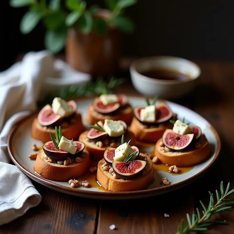Bruschettas de Higos y Gorgonzola: Receta Italiana Dulce y Salada para Fiestas