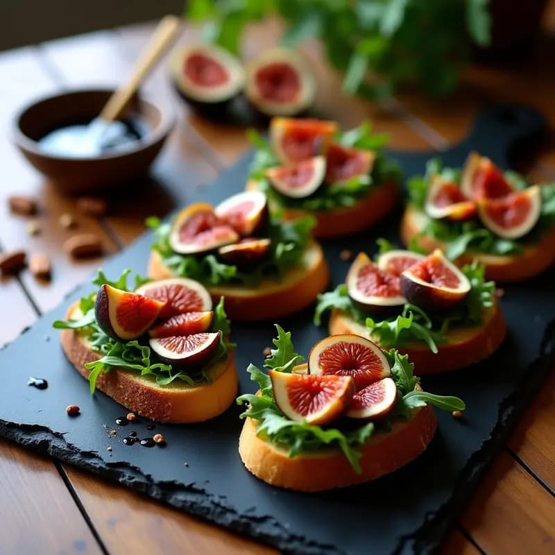 Bruschettas de Higos y Prosciutto de Hongos: Aperitivo Italiano Vegano y Crujiente