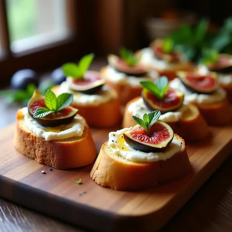 Bruschettas de Higos y Ricotta: Aperitivo Italiano con Toque Dulce y Crujiente