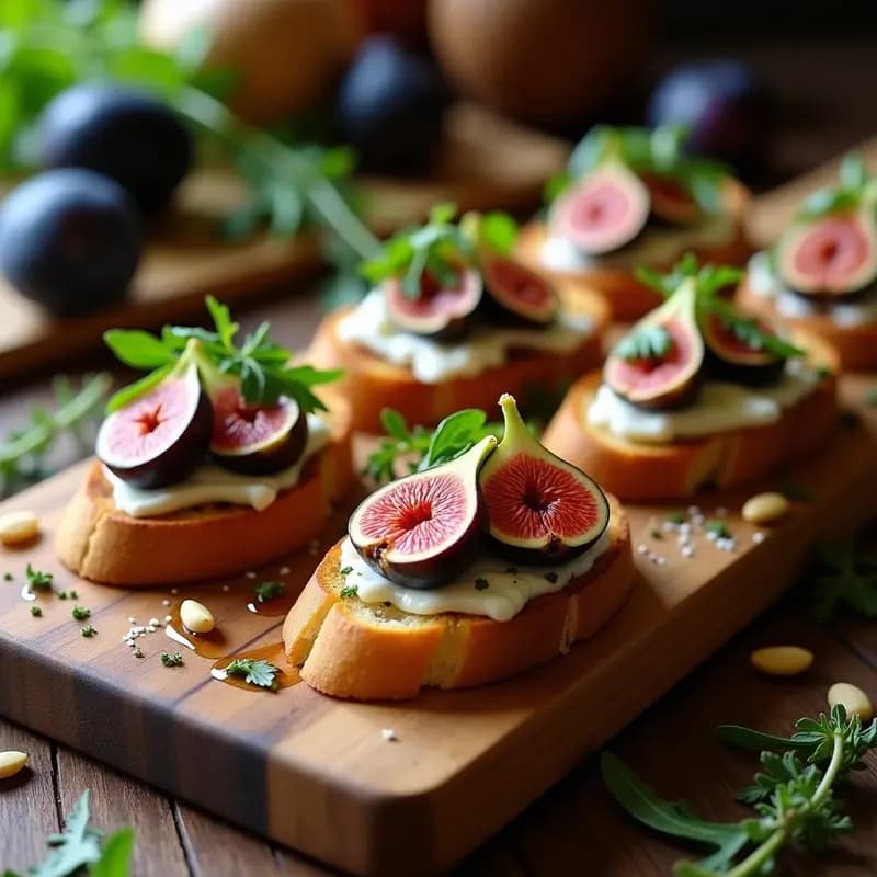 Bruschettas de Higueras y Queso de Cabra con Miel: Aperitivo Italiano Gourmet