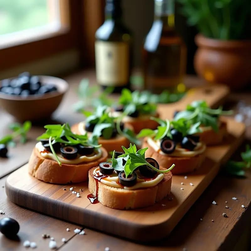 Bruschettas de Higuerilla y Aceitunas: Receta Italiana Vegana con Pan de Espelta