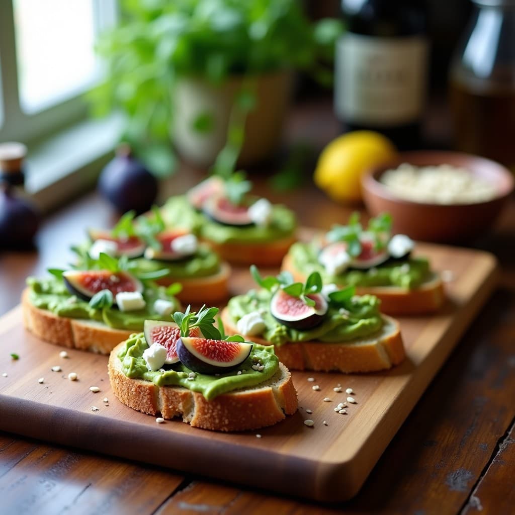 Bruschettas de Pan de Almendra con Aguacate y Higos: Aperitivo Keto sin Horno