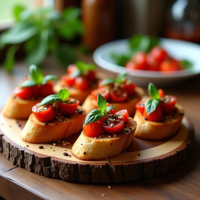 Bruschettas de Pan de Almendra con Tomate Seco y Albahaca: Aperitivo Italiano Sin Gluten
