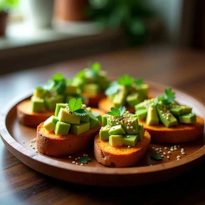 Bruschettas de Pan de Batata y Aguacate con Vinagreta de Limón Yuzu: Entrante Italiano Sin Gluten
