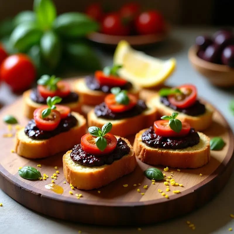 Bruschettas de Pan de Calabacín y Aceitunas Kalamata: Aperitivo Griego Sin Gluten y Crujiente