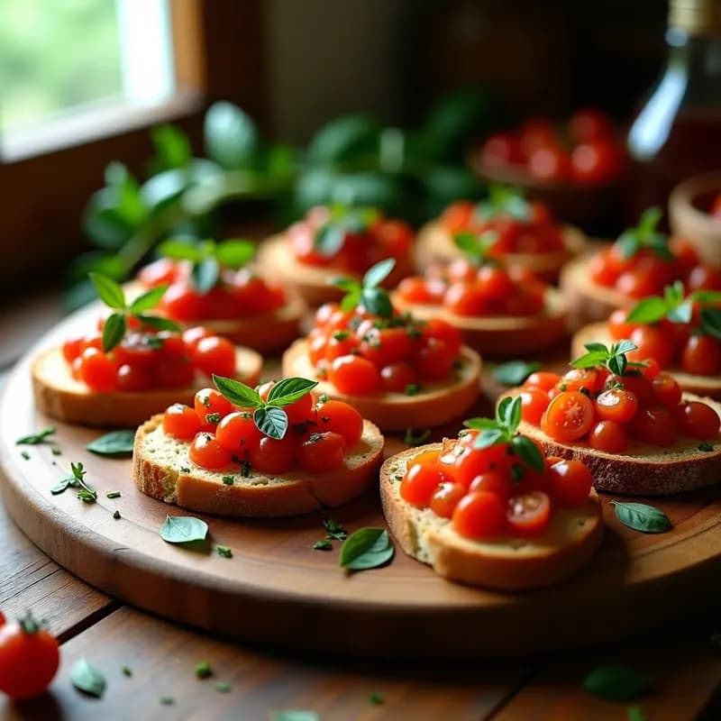 Bruschettas de Pan Integral con Tomate y Albahaca: Receta Italiana Rápida y Vegetariana