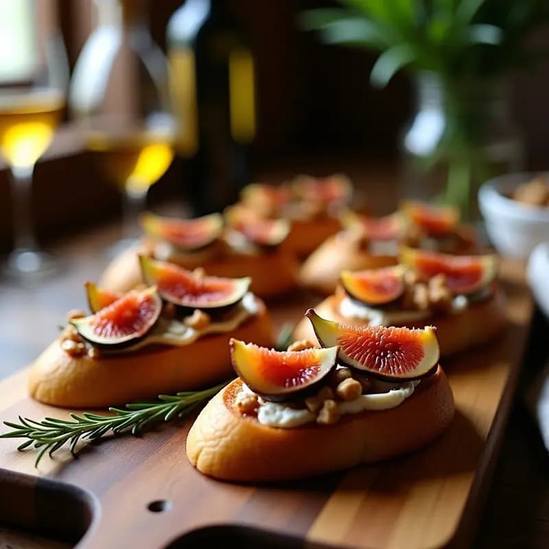 Bruschettas de Pan de Maíz con Higos Asados y Jamón Serrano: Receta Italiana Gourmet