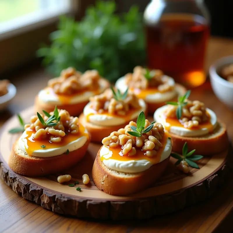 Bruschettas de Ricotta y Miel con Nueces: Receta Italiana Rápida y Vegetariana en Airfryer