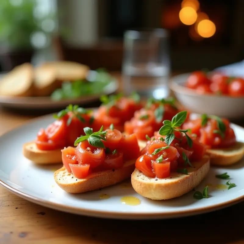Bruschettas de Tomate y Albahaca: Entrante Italiano Fresco y Sin Aceite en Airfryer