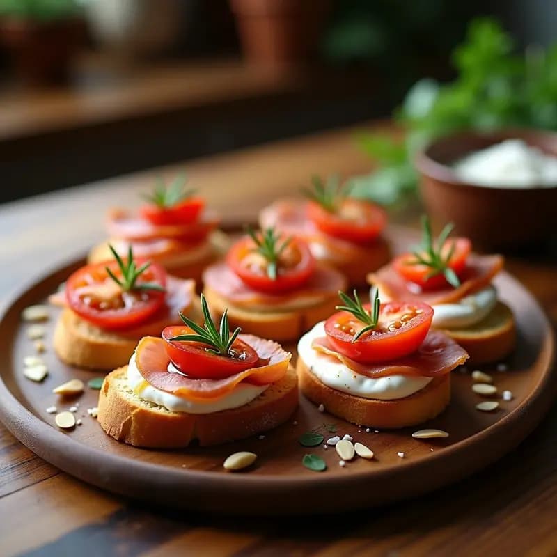 Bruschettas de Tomate Confitado y Burrata: Aperitivo Italiano de Alta Cocina