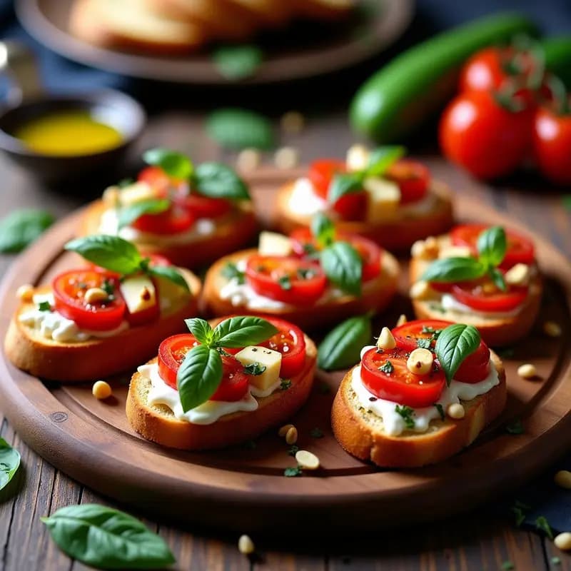 Bruschettas de Tomate Confitado y Queso de Búfala: Aperitivo Italiano Sin Gluten