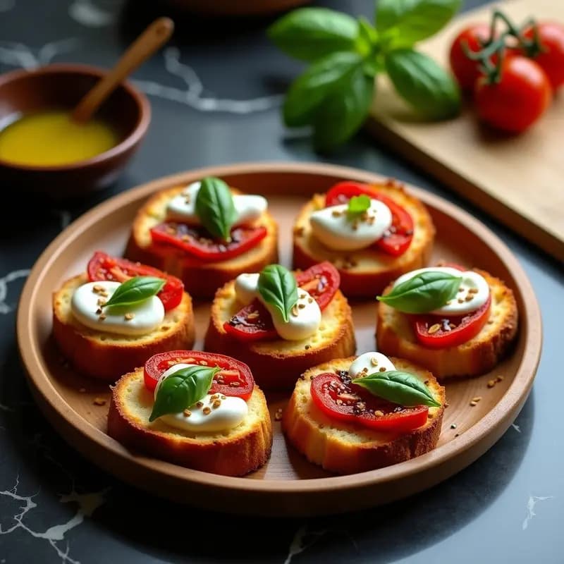 Bruschettas de Tomate Seco y Buratta: Aperitivo Italiano Crujiente en Airfryer