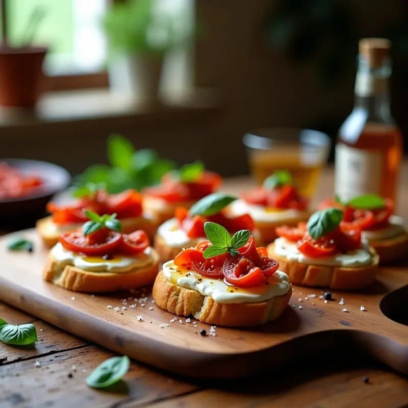 Bruschettas de Tomate Seco y Buratta: Receta Italiana Gourmet y Fácil