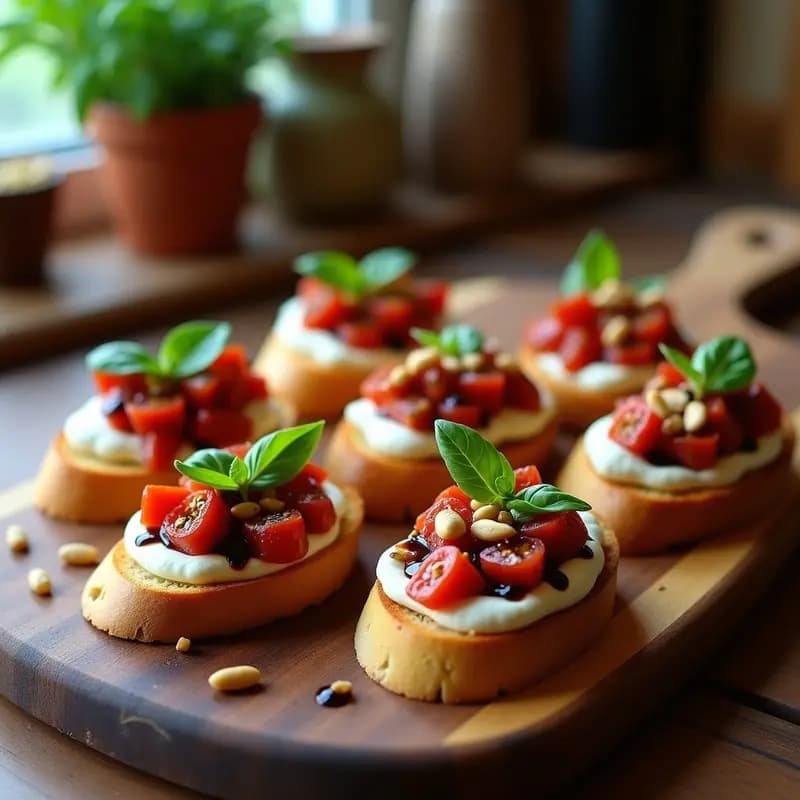 Bruschettas de Tomate Seco y Burrata: Aperitivo Italiano en 10 Minutos con Toque Cremoso