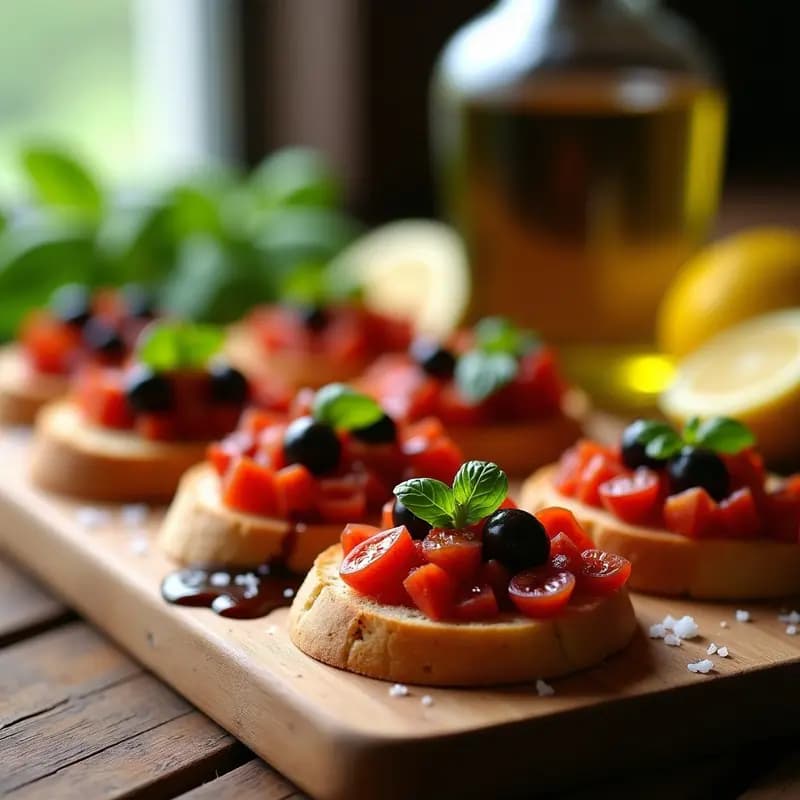 Bruschettas de Tomate Seco y Olivas Kalamata: Entrante Italiano Sin Gluten