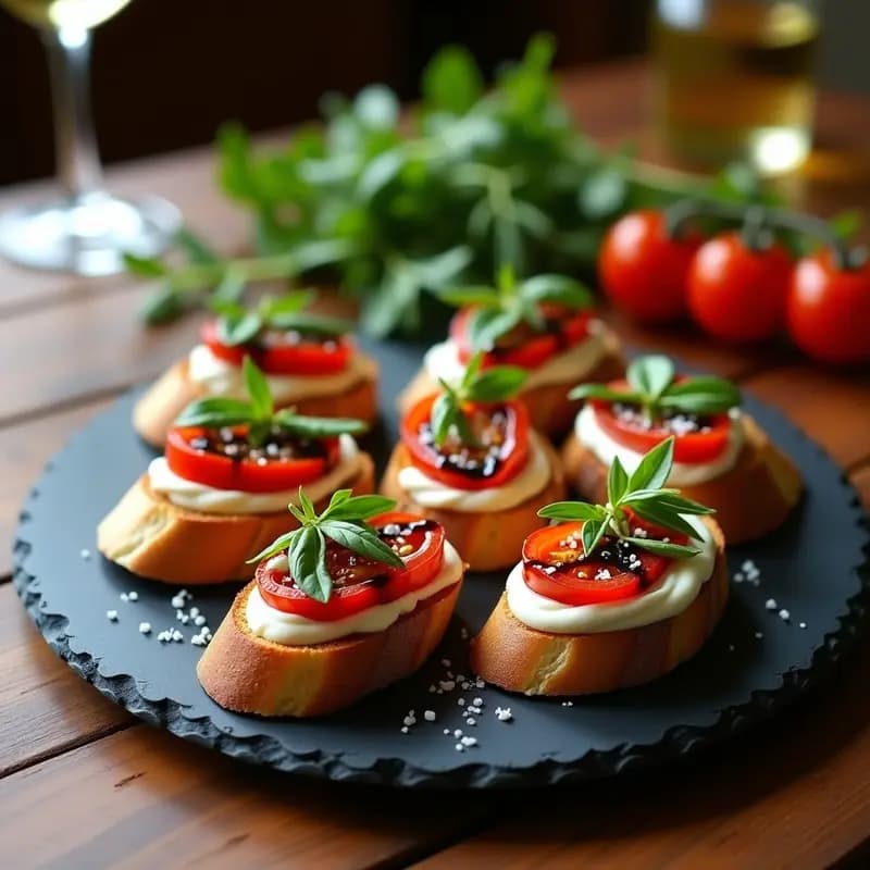Bruschettas de Tomate Seco y Ricotta: Entrante Italiano Rápido y Elegante