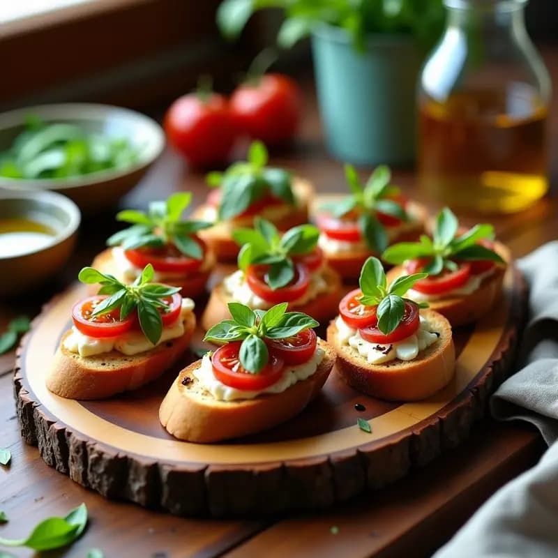 Bruschettas de Tomate Seco y Rúcula: Aperitivo Italiano Ligero y Fresco
