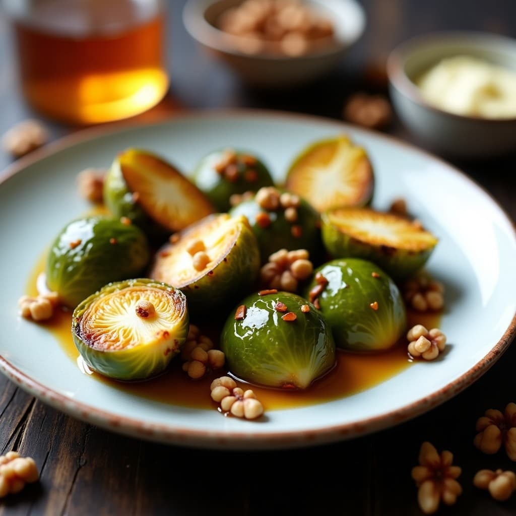 Brotas de Bruselas Asadas con Miel de Dátiles y Nueces: Aperitivo Vegano en Airfryer