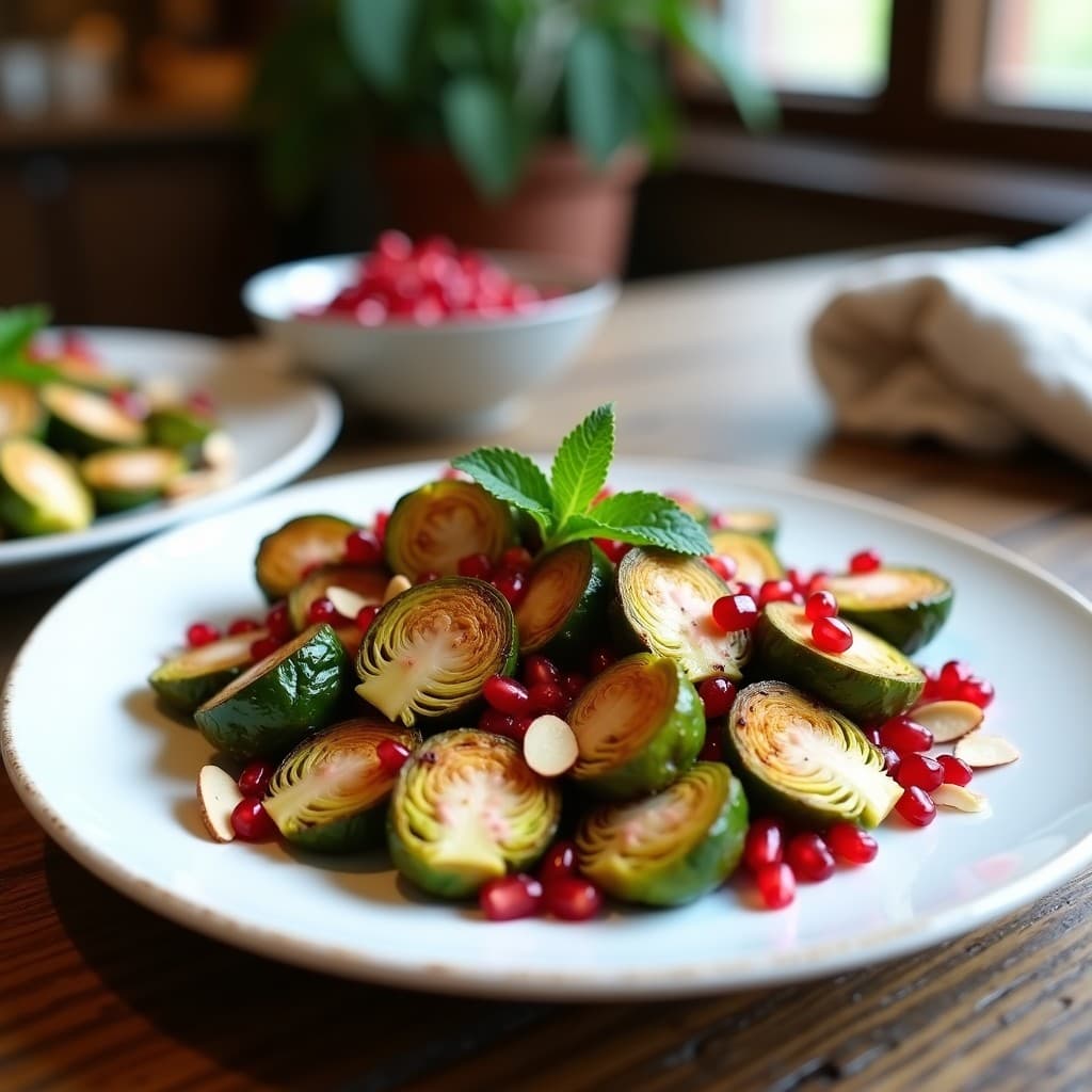 Brotas de Bruselas al Horno con Vinagreta de Granado y Tahini: Ensalada Vegana en Airfryer