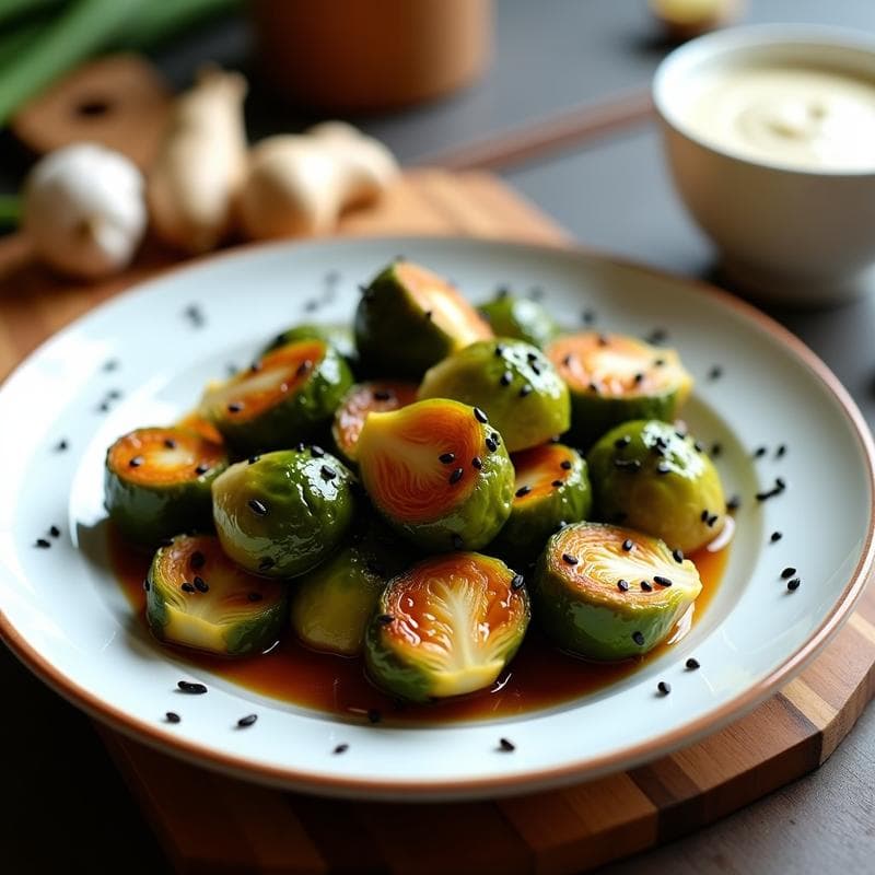Brotas de Bruselas al Miso con Sésamo: Receta en Olla Express Umami y Crujiente