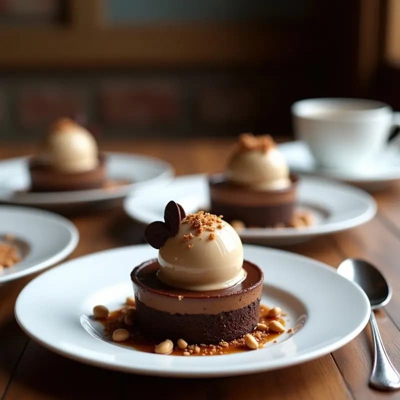 Brutus de Chocolate y Avellana con Helado de Café: Postre Francés sin Horno