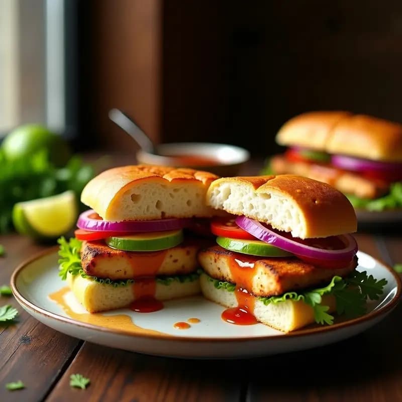Brutus de Pollo al Ají Panca: Receta Peruana en Sandwich con Pan de Hamburguesa